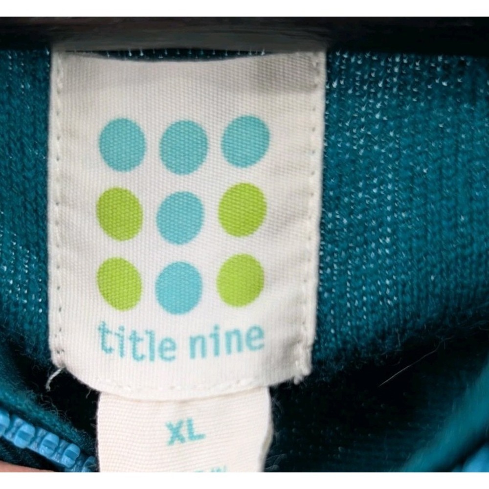 Title Nine Womens Teal Full Zip Merino Wool Blend Sweater Cardigan Size XL - Picture 3 of 10